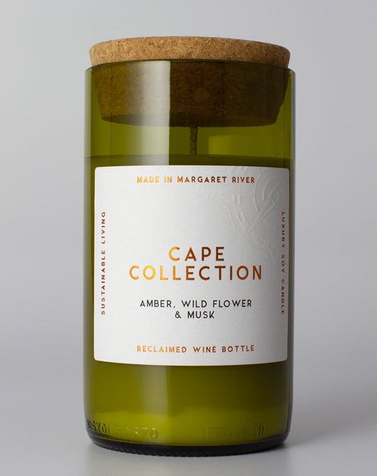 Amber, Wild Flower & Musk Wine Candle